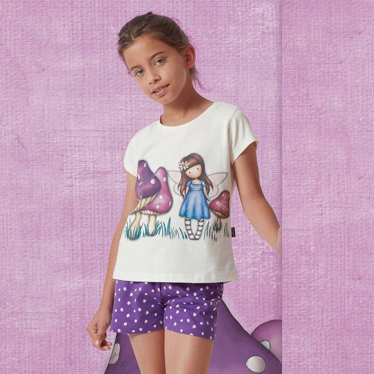 Pigiama Bambina/ragazza Estivo Faerie Folk Gorjuss In Cotone 55629 W965 - immagine 5