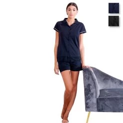 Pigiama Donna Corto Oronero In Cotone OD268 K212