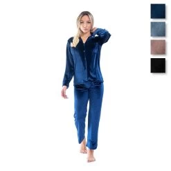 Pigiama Donna Invernale Aperto Morbidissimi In Ciniglia R137 W446