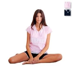Pigiama Donna Corto Oronero In Cotone OD254 K211