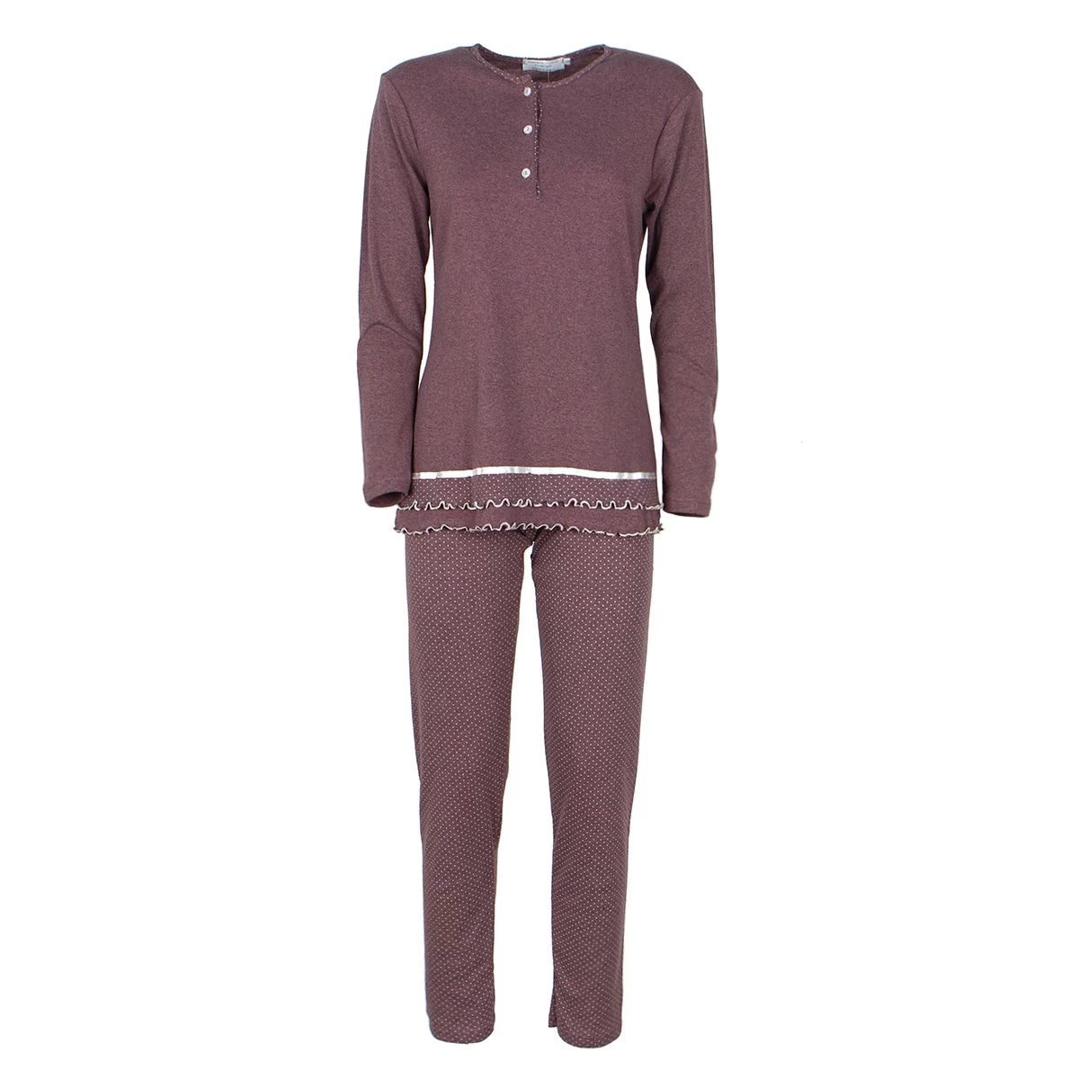 Pigiama Donna Alina Di Toscana Lingerie In Caldo Cotone - Taglie Forti J938 - immagine 4