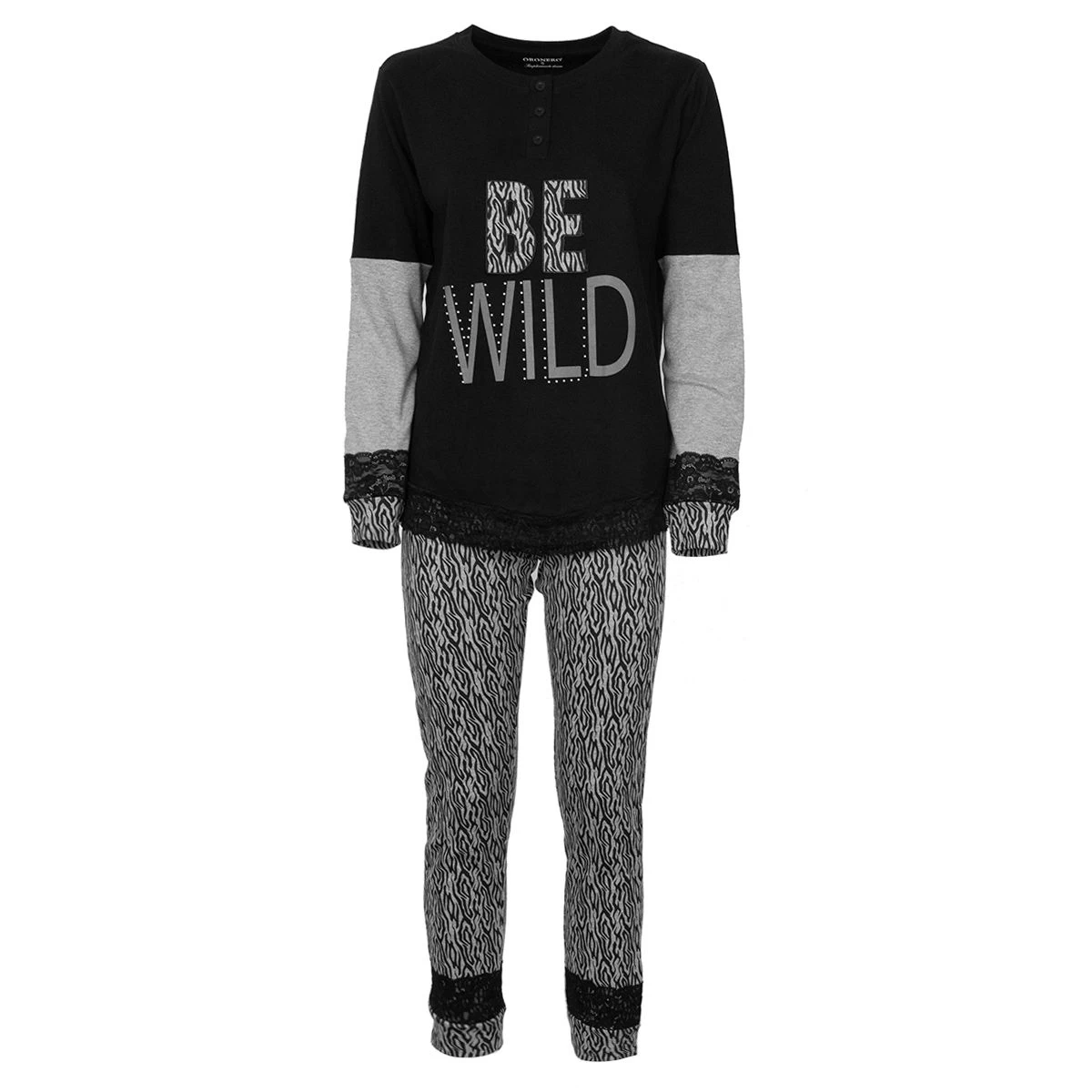 Pigiama Donna Oronero In Caldo Cotone OD1043 K934 - immagine 3