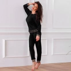 Pigiama Donna Oronero In Caldo Cotone OD1060 - Fino Alla Tg XXL K932