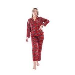Pigiama Donna Invernale Aperto Tartan Di Morbidissimi R153 W441