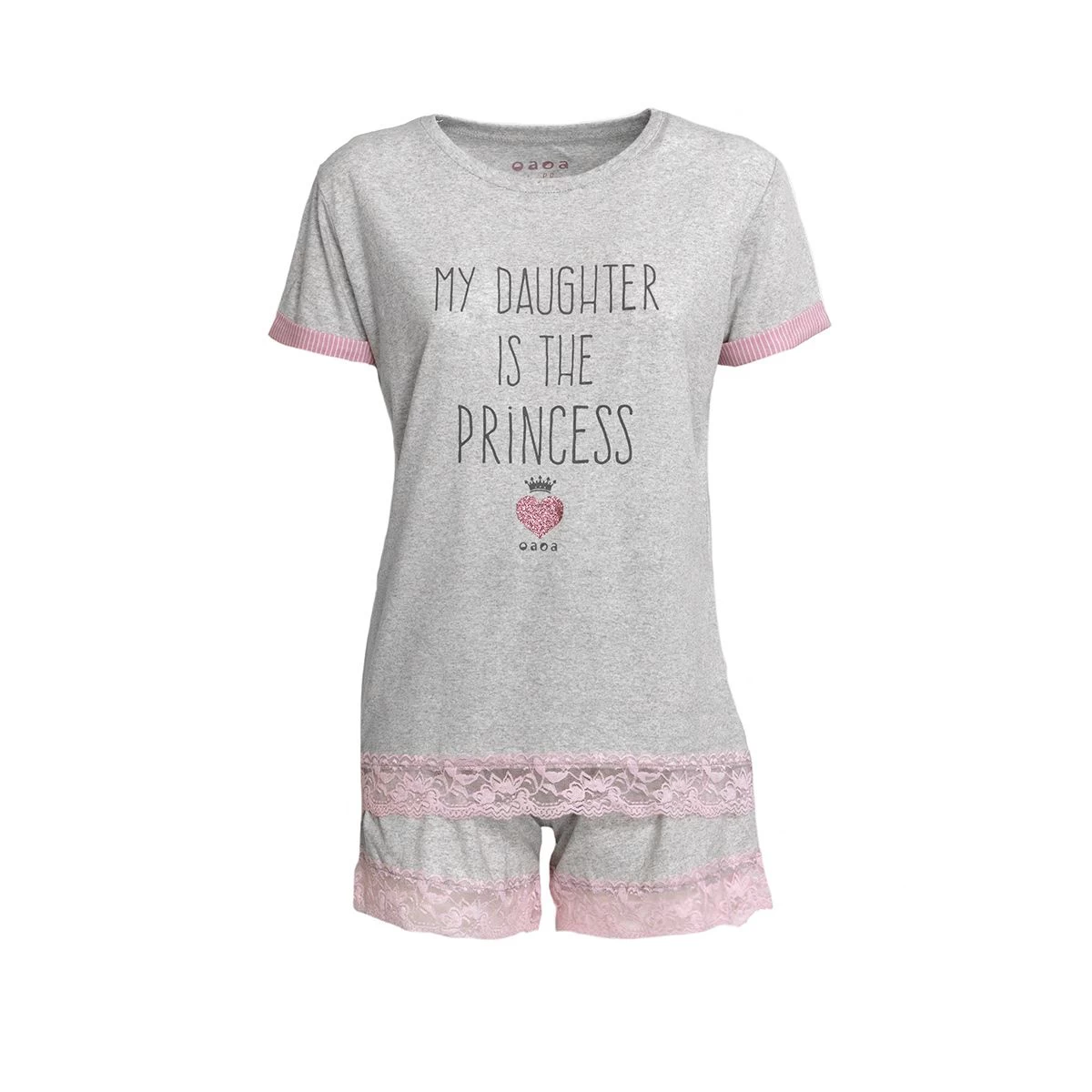 Pigiama Estivo Da Donna Oaoa Corto C/pizzo OA1918 U191 - immagine 3