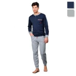 Pigiama Uomo Kissimo Serafino In Caldo Cotone U1001 T714