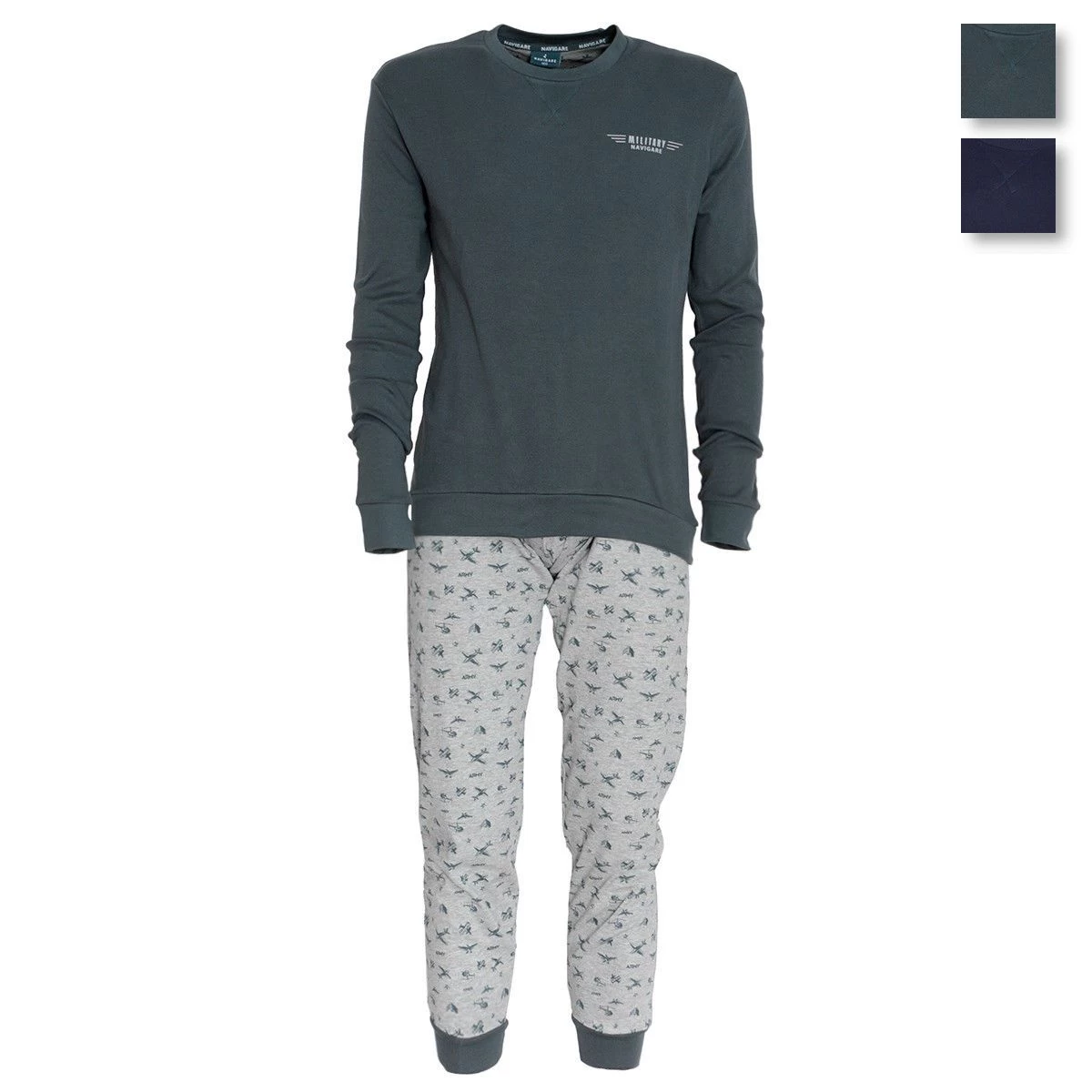 Pigiama Da Uomo Navigare In Caldo Cotone Military 140930 T219