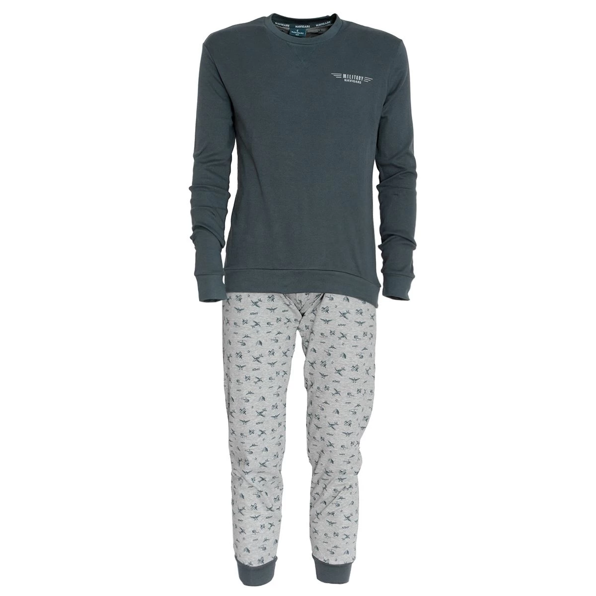Pigiama Da Uomo Navigare In Caldo Cotone Military 140930 T219 - immagine 2