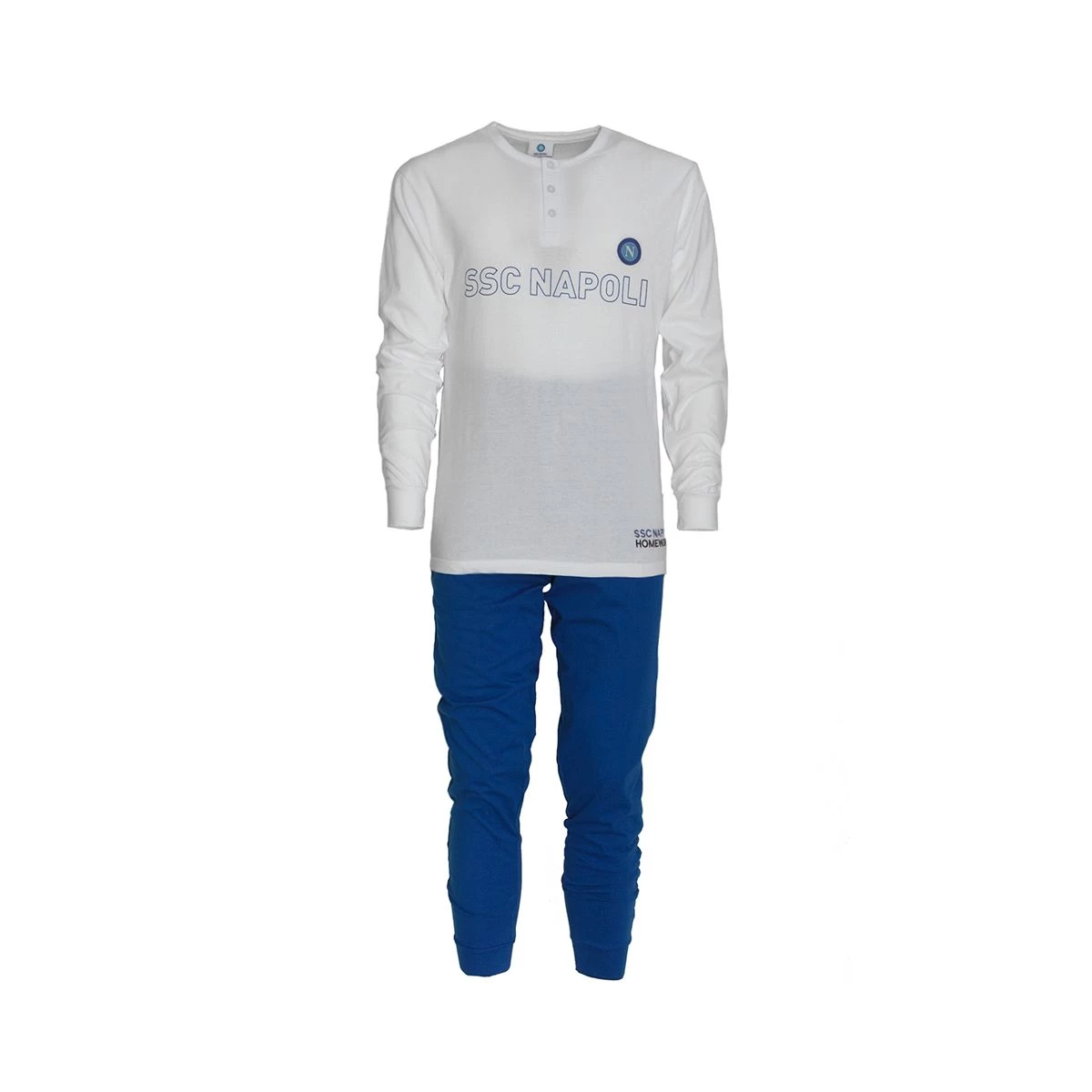 Pigiama Serafino SSC Napoli Ufficiale Per Bambino/ragazzo Cotone Jersey T015 - immagine 4
