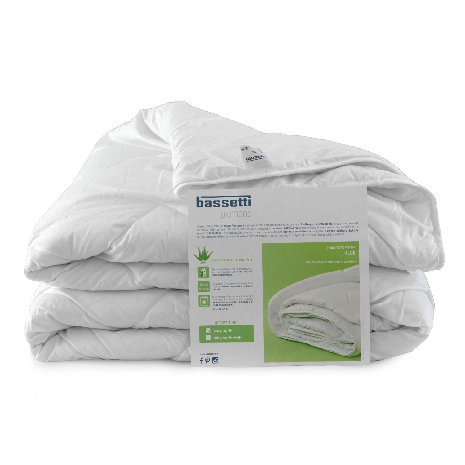 Piumino Leggero Bassetti 130 Gr Microfibra Con Aloe Vera - Dimensioni Varie P474 - immagine 3