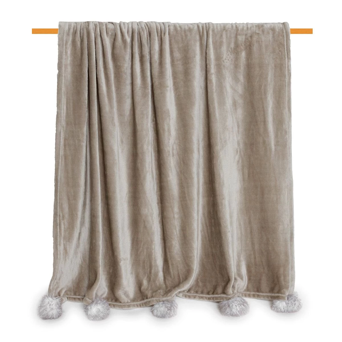 Plaid In Coral Mahè Con Pon Pon 130x160 Cm T889 - immagine 4