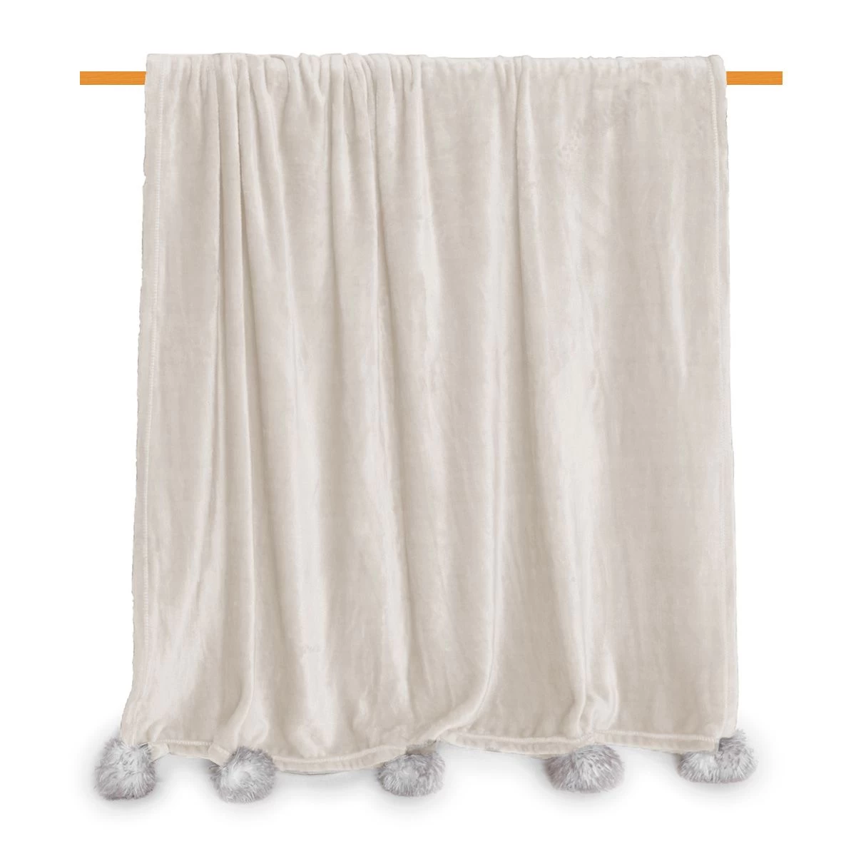 Plaid In Coral Mahè Con Pon Pon 130x160 Cm T889 - immagine 2