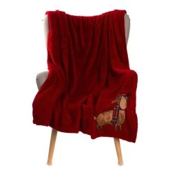 Plaid Bassotto In Sherpa Con Ricamo 130x160 Cm J011