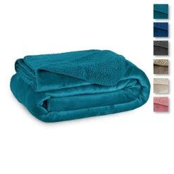 Coperta Plaid Perla In Pile Coral E Sherpa - Dimensioni Varie W288