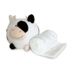 Pupazzo Contenitore Mucca Con Plaid In Pile Coral Y144