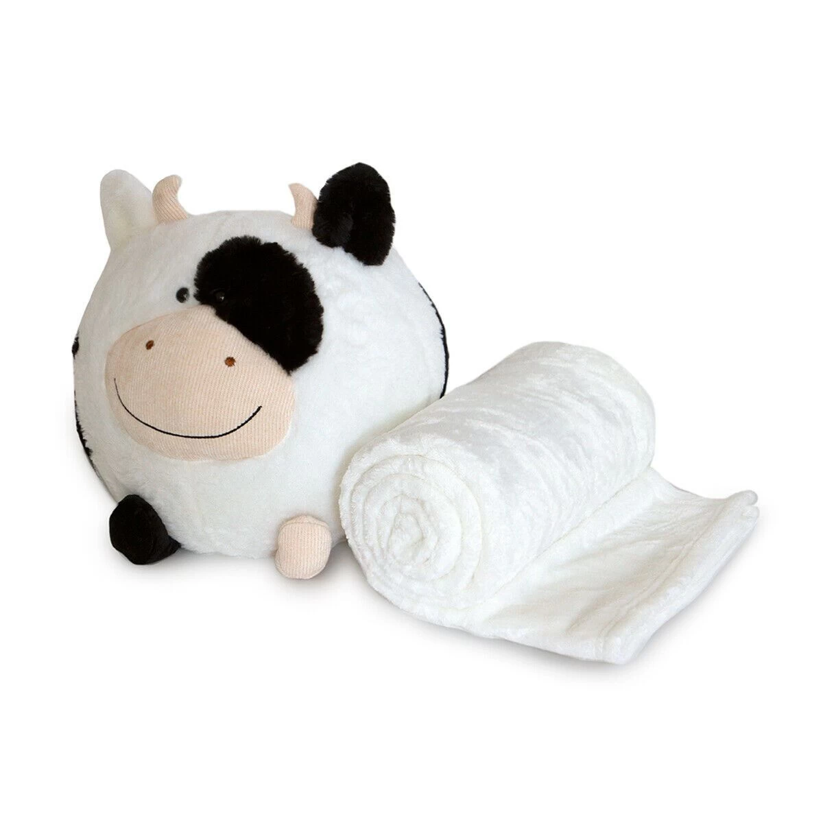 Pupazzo Contenitore Mucca Con Plaid In Pile Coral Y144