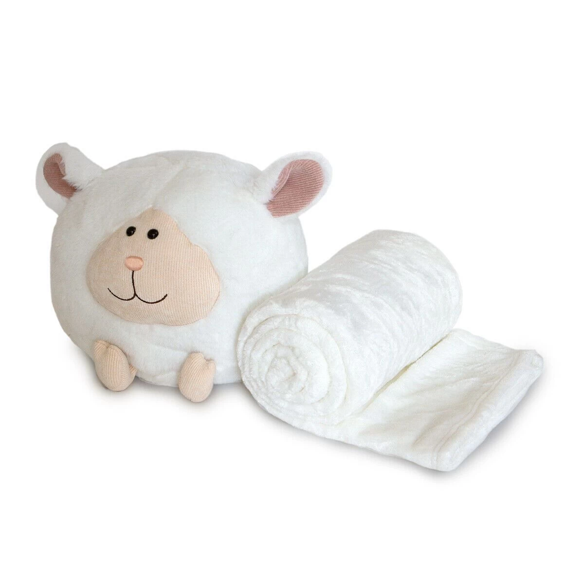 Pupazzo Contenitore Pecorella Con Plaid In Pile Coral Y147