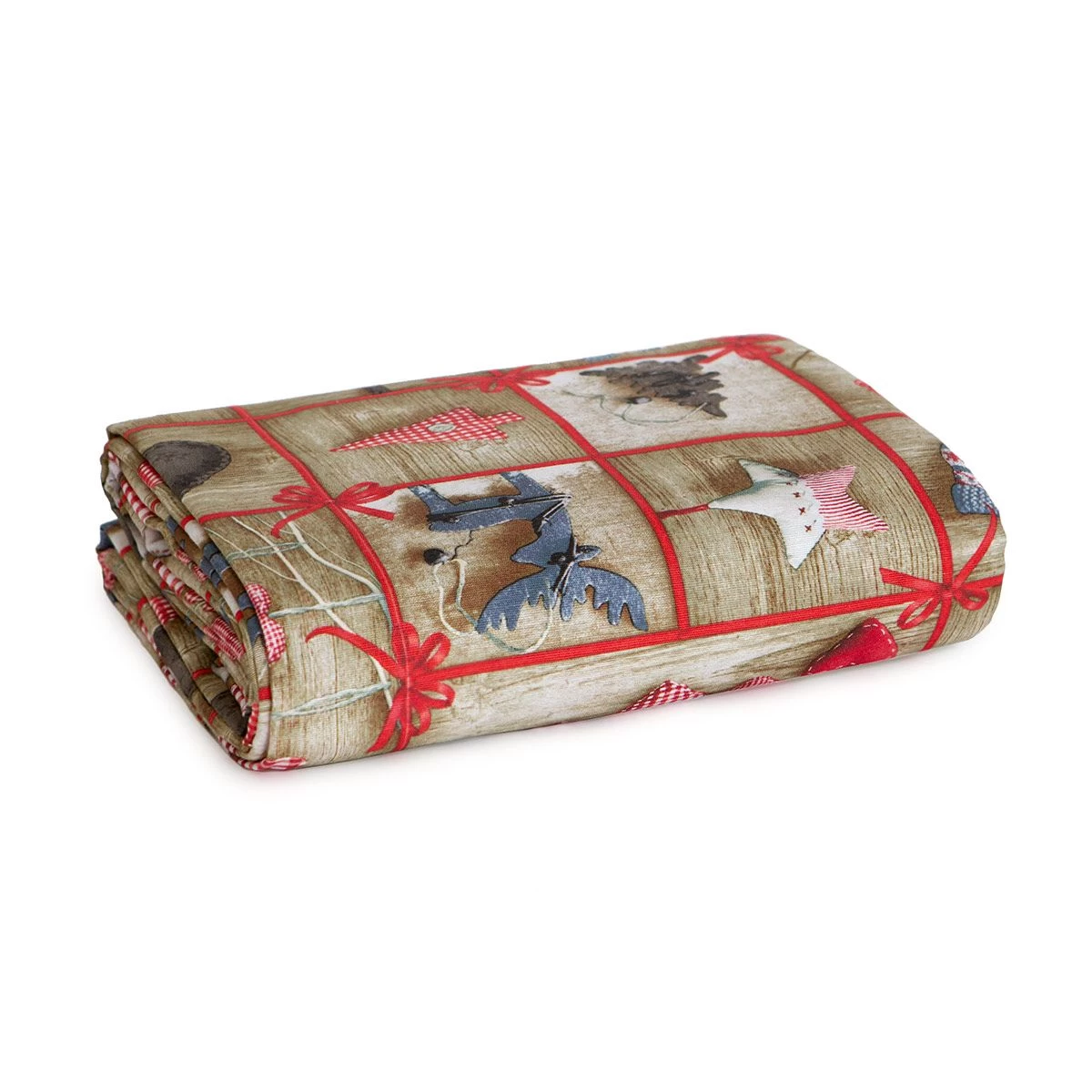 Scampolo Tessuto Natalizio Rakkaani Cotone Loneta Digitale 275x275 Cm Z893 - immagine 5