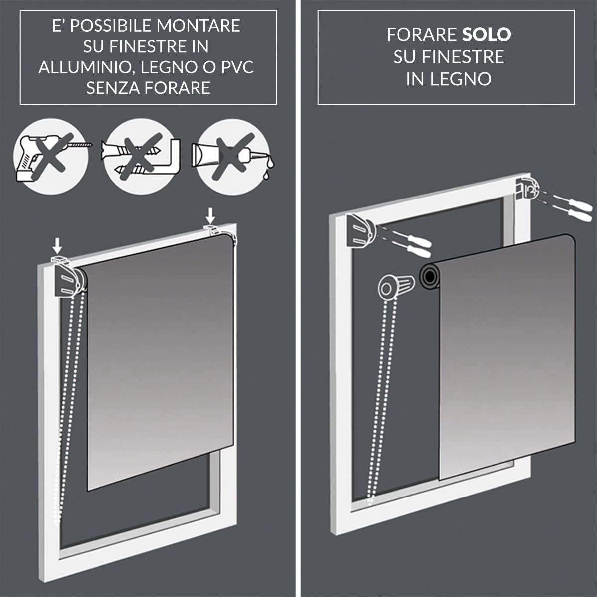 Tenda A Rullo Coprente Modern - Dimensioni Varie W681 - immagine 6