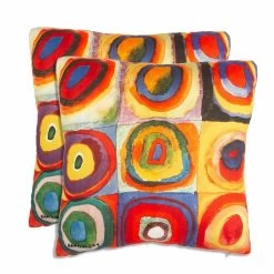 Coppia Cuscini Arredo Studio Sul Quadrato Kandinsky Di Randi In Cotone Y400