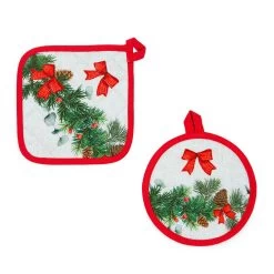 Set 2 Presine Natalizio Chalet In Puro Cotone K848