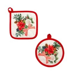 Set 2 Presine Natalizio Felisia In Puro Cotone X044