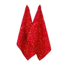 Set 2 Strofinacci Natalizio Star In Puro Cotone X072