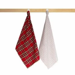 Set 2 Strofinacci Tartan Windsor In Puro Cotone Z865