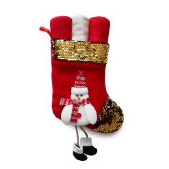 Set 3 Lavette Pupazzo Di Neve Con Calza In Feltro Z763