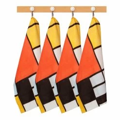 Set 4 Strofinacci Composizione Mondrian Di Randi In Cotone Y415