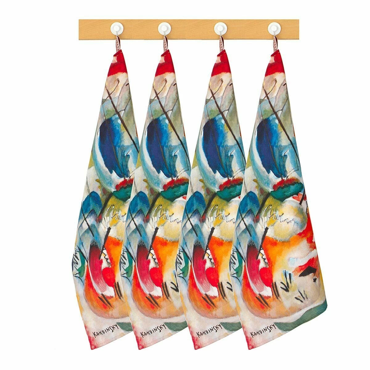 Set 4 Strofinacci Improvvisazione Kandinsky Di Randi In Cotone Y394