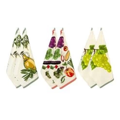 Set 6 Strofinacci Cucina Asciugapiatti Land In Spugna J712
