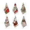 Set 6 Strofinacci Natalizi Asciugapiatti Card In Puro Cotone K815