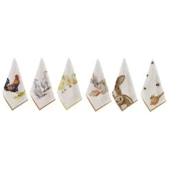 Set 6 Strofinacci Cucina Asciugapiatti Farm In Puro Cotone W591