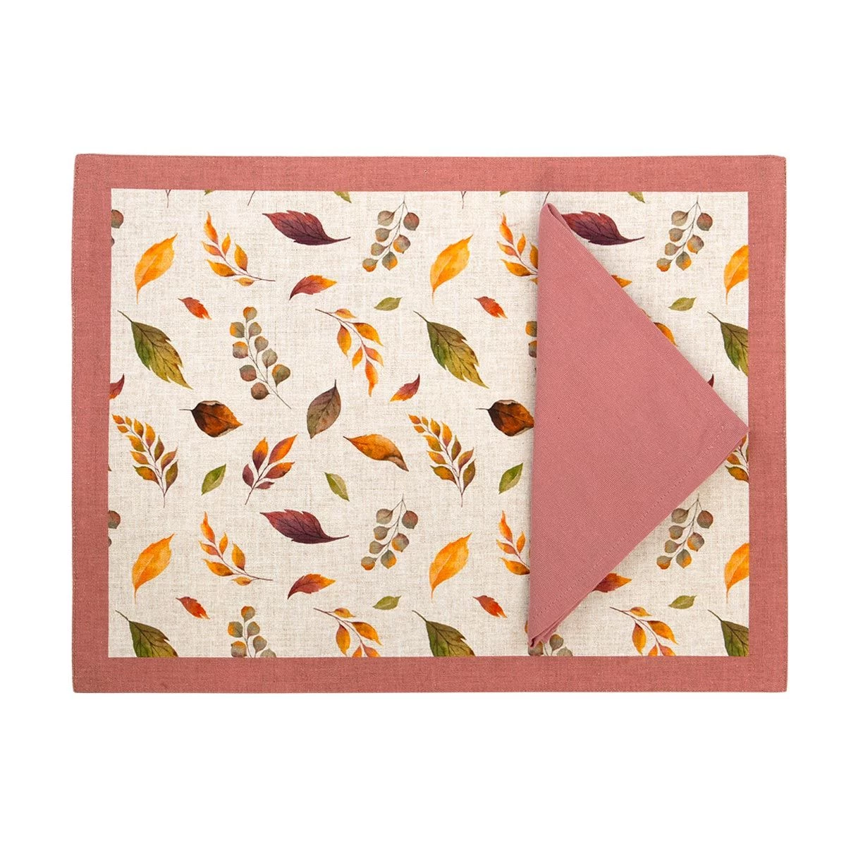 Set Tovaglietta + Tovagliolo Margaret In Puro Cotone Con Stampa Digitale W484 - immagine 4