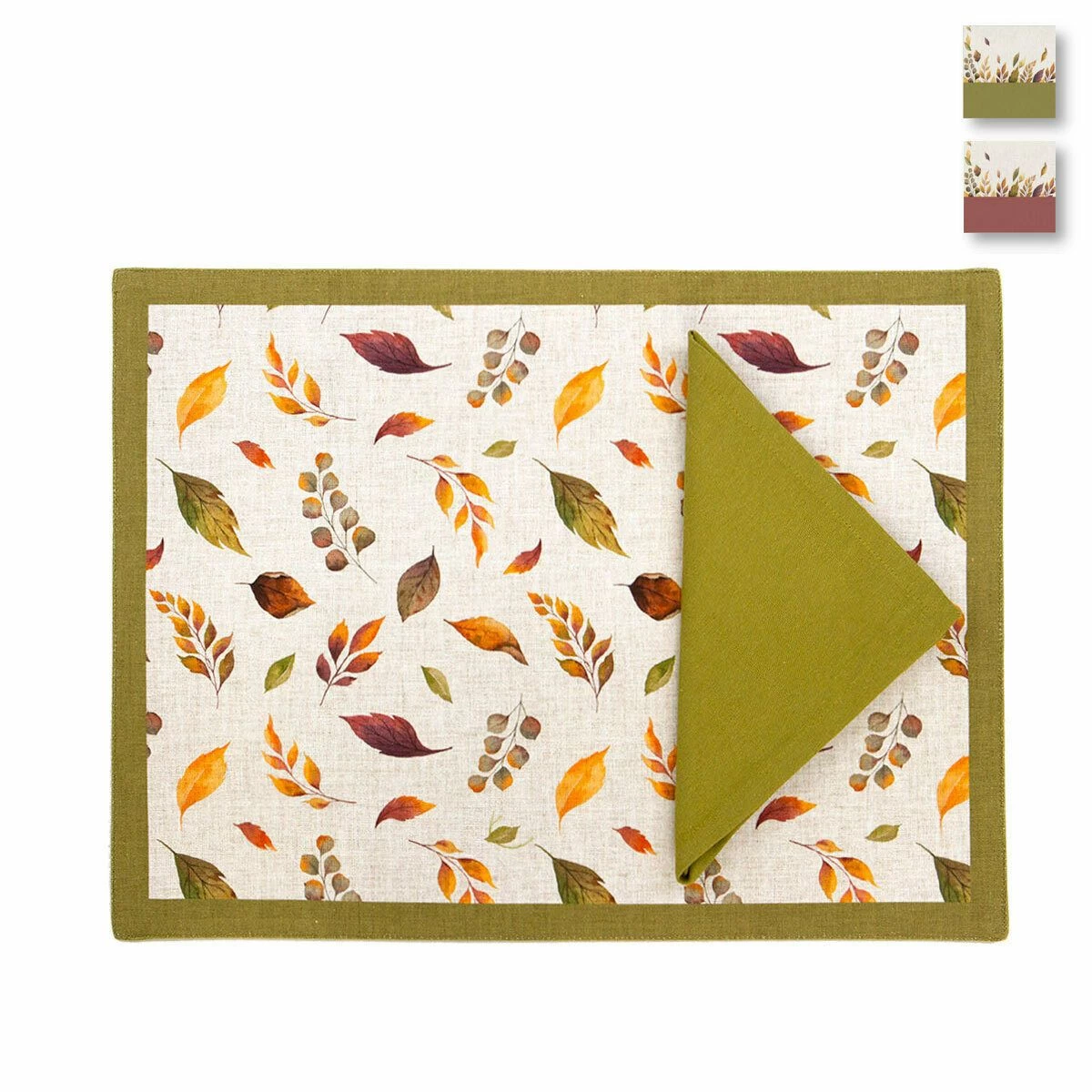 Set Tovaglietta + Tovagliolo Margaret In Puro Cotone Con Stampa Digitale W484