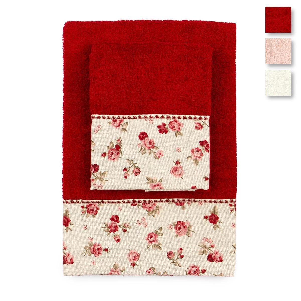 Set Asciugamani 1+1 Country Di Morbidissimi In Spugna J312