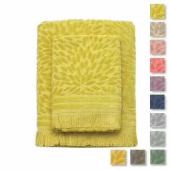 Set Asciugamani 1+1 Petali Di Randi In Spugna 450 Gr/mq W521