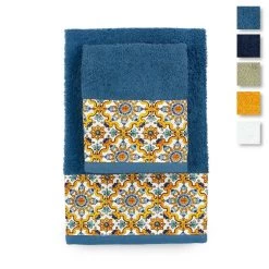 Set Asciugamani 1+1 Capri Di Morbidissimi In Spugna W417