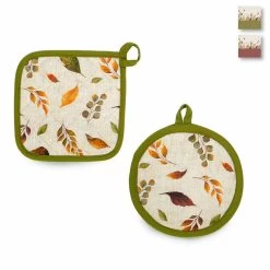 Set 2 Presine Margaret In Puro Cotone Con Stampa Digitale W486