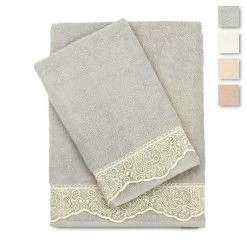 Set Spugna 1+1 Benedetta Di Laura Biagiotti In Spugna Con Pizzo V907