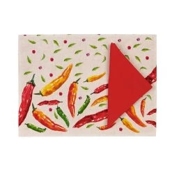 Set Tovaglietta + Tovagliolo Chili In Puro Cotone K101