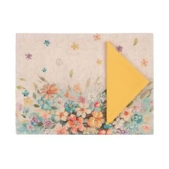 Set Tovaglietta + Tovagliolo Flora In Puro Cotone K153