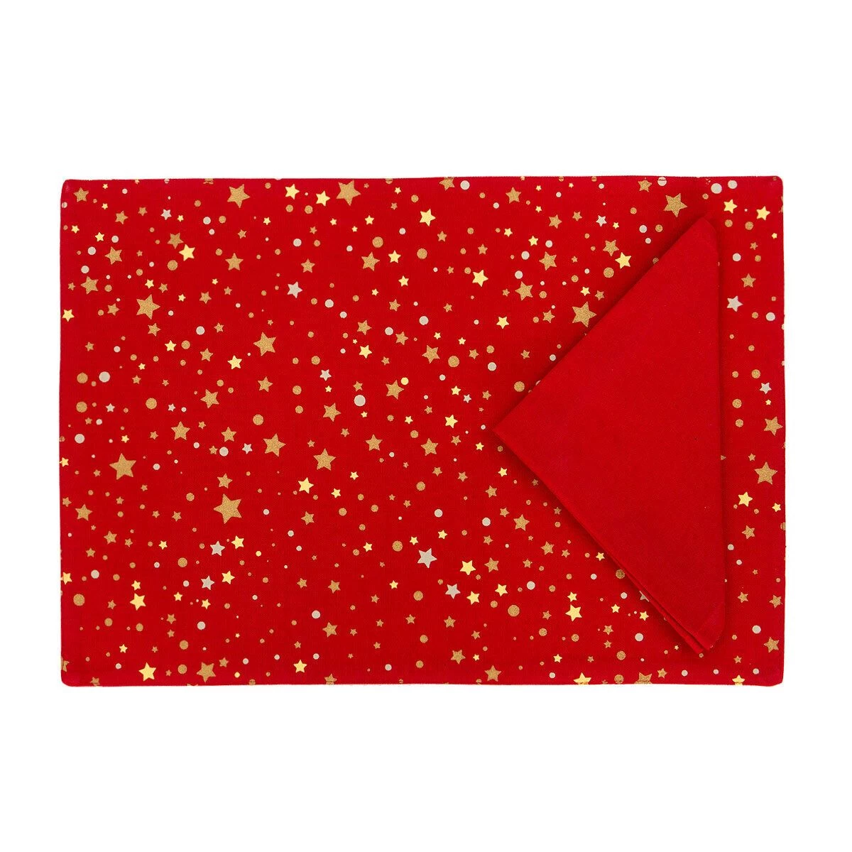Set Tovaglietta + Tovagliolo Natalizio Star In Puro Cotone X074