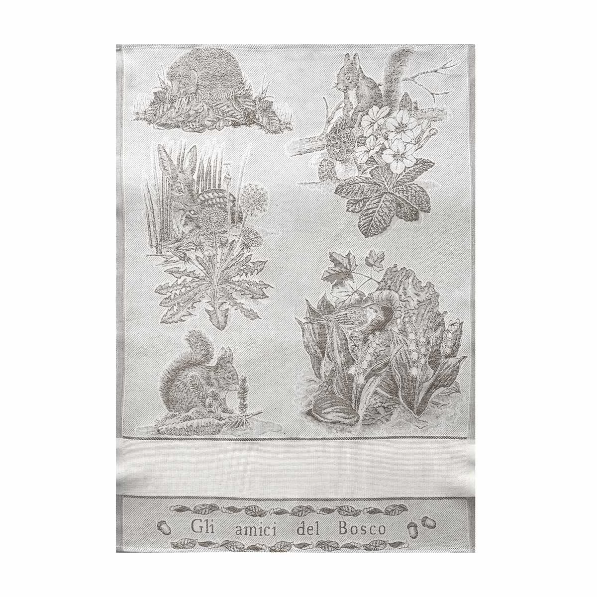 Strofinaccio Cucina Asciugapiatti Amici Del Bosco In Lino E Cotone Z340 - immagine 6