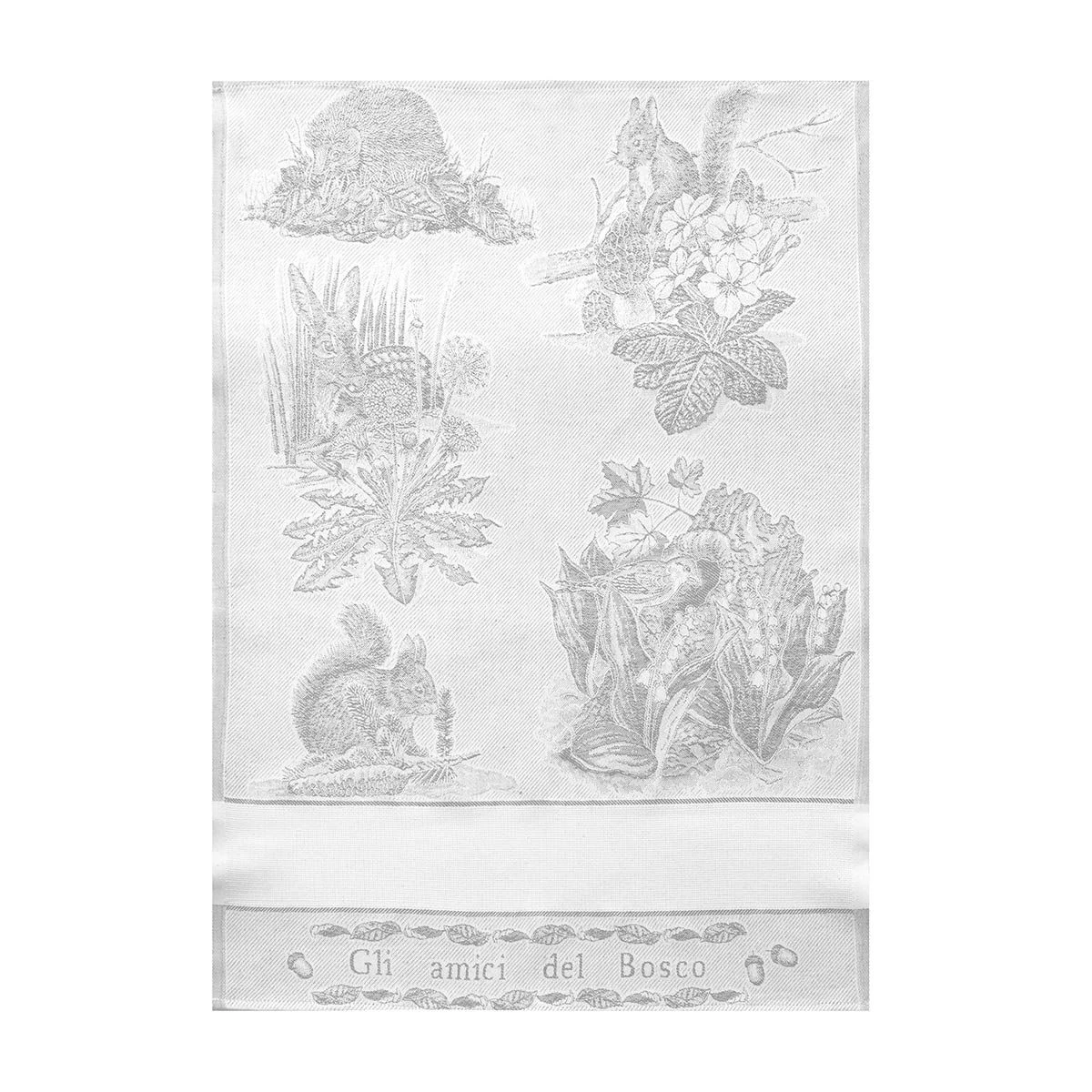 Strofinaccio Cucina Asciugapiatti Amici Del Bosco In Lino E Cotone Z340 - immagine 5