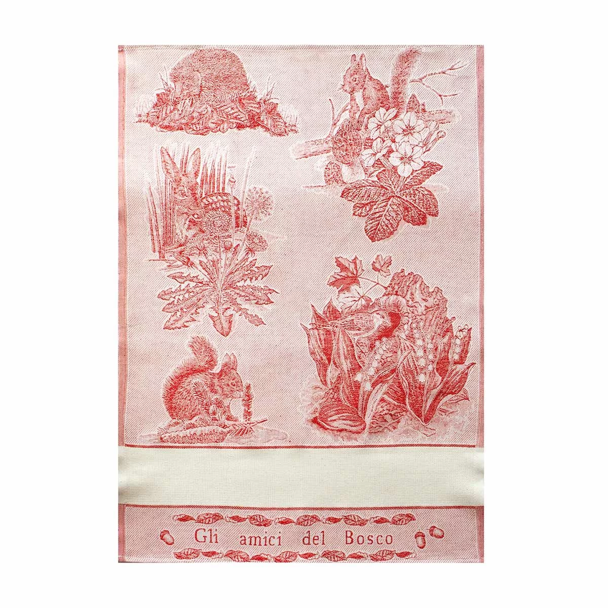 Strofinaccio Cucina Asciugapiatti Amici Del Bosco In Lino E Cotone Z340 - immagine 3