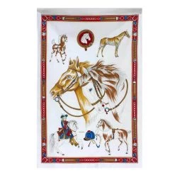 Strofinaccio Cucina Asciugapiatti Horses In Puro Cotone V429