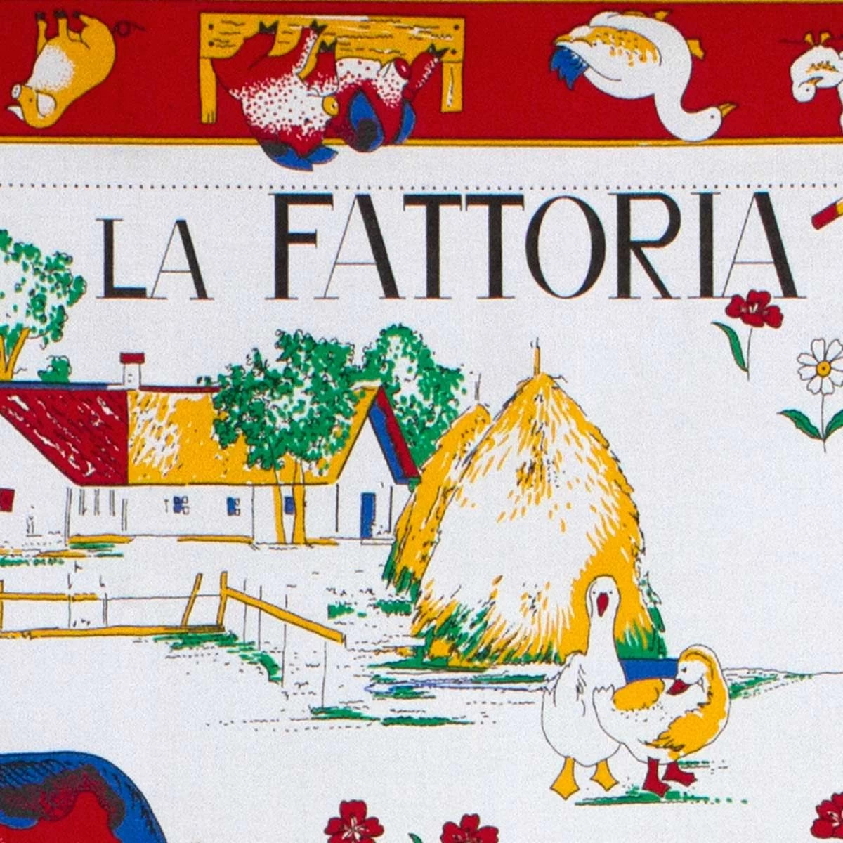 Strofinaccio Cucina Asciugapiatti La Fattoria In Puro Cotone V430 - immagine 2