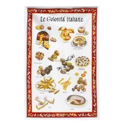 Strofinaccio Cucina Asciugapiatti Le Golosità Italiane II In Puro Cotone V432